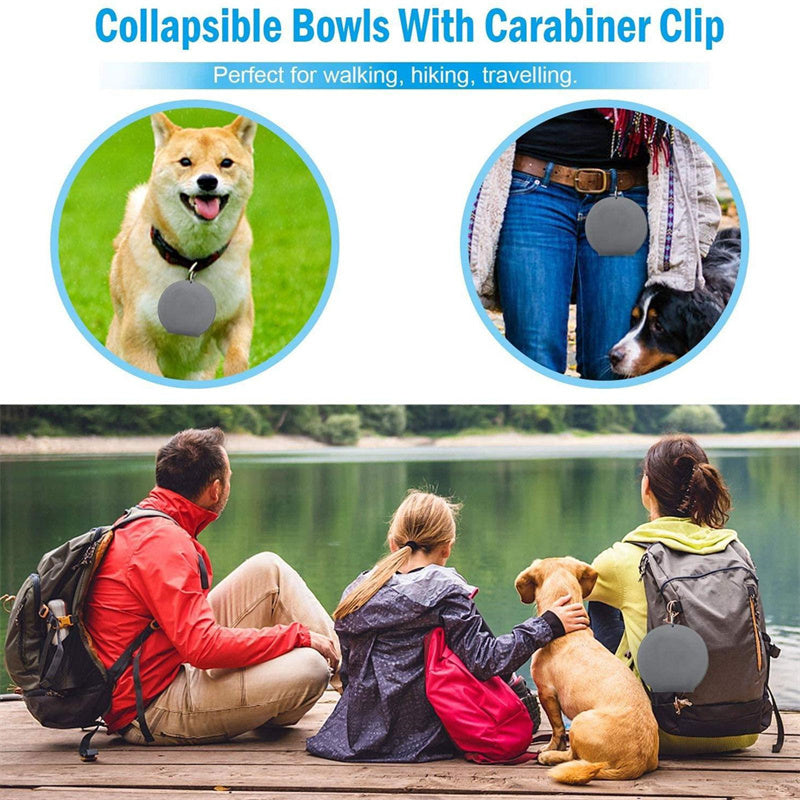 Rubber Foldable Double Bowl Pet Feeding Bowl Pet Supplies Dog Cat Bowls