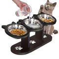 Triple Elevated Stainless Steel Cat Bowl Set